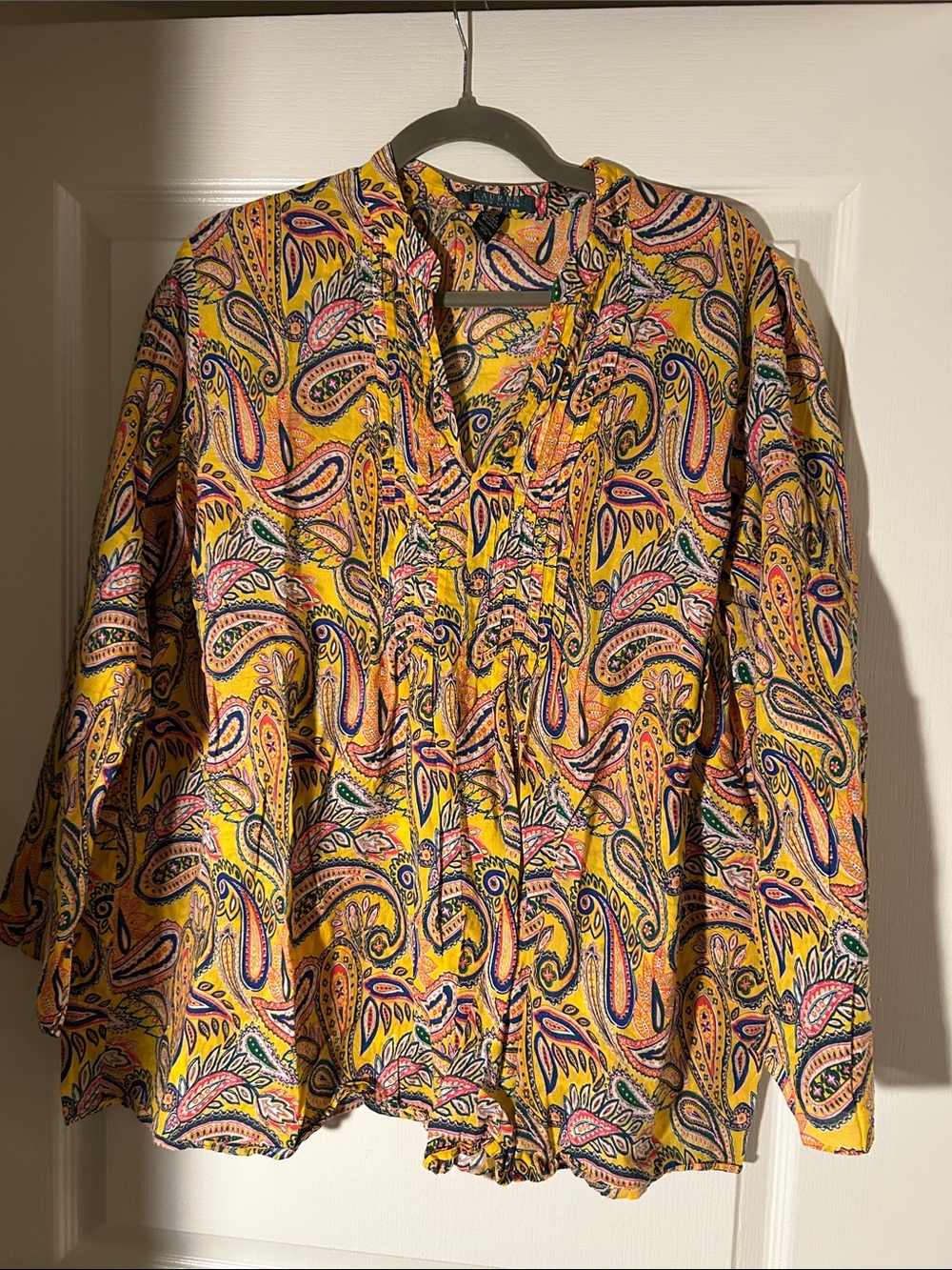 Lauren Ralph Lauren Paisley Print Yellow Women's Blouse